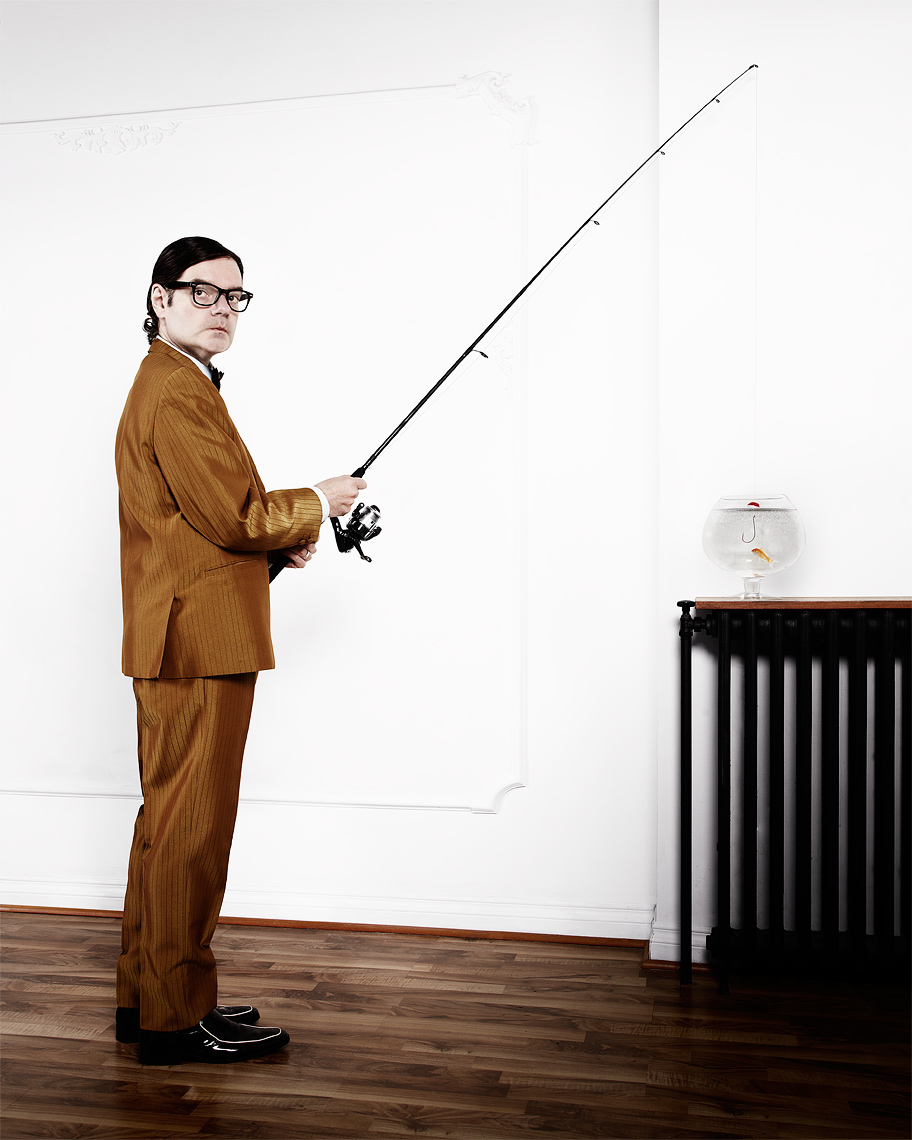 Vancouver actor and director Mike Azevedo fishing for a goldfish